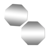 Pair of beveled octagonal mirrors