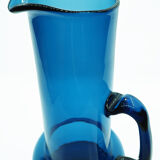 Pichet en verre bleu Kastrup Holmegaard par Jacob Bang