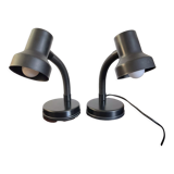 Pair of black Italian bedside lamps