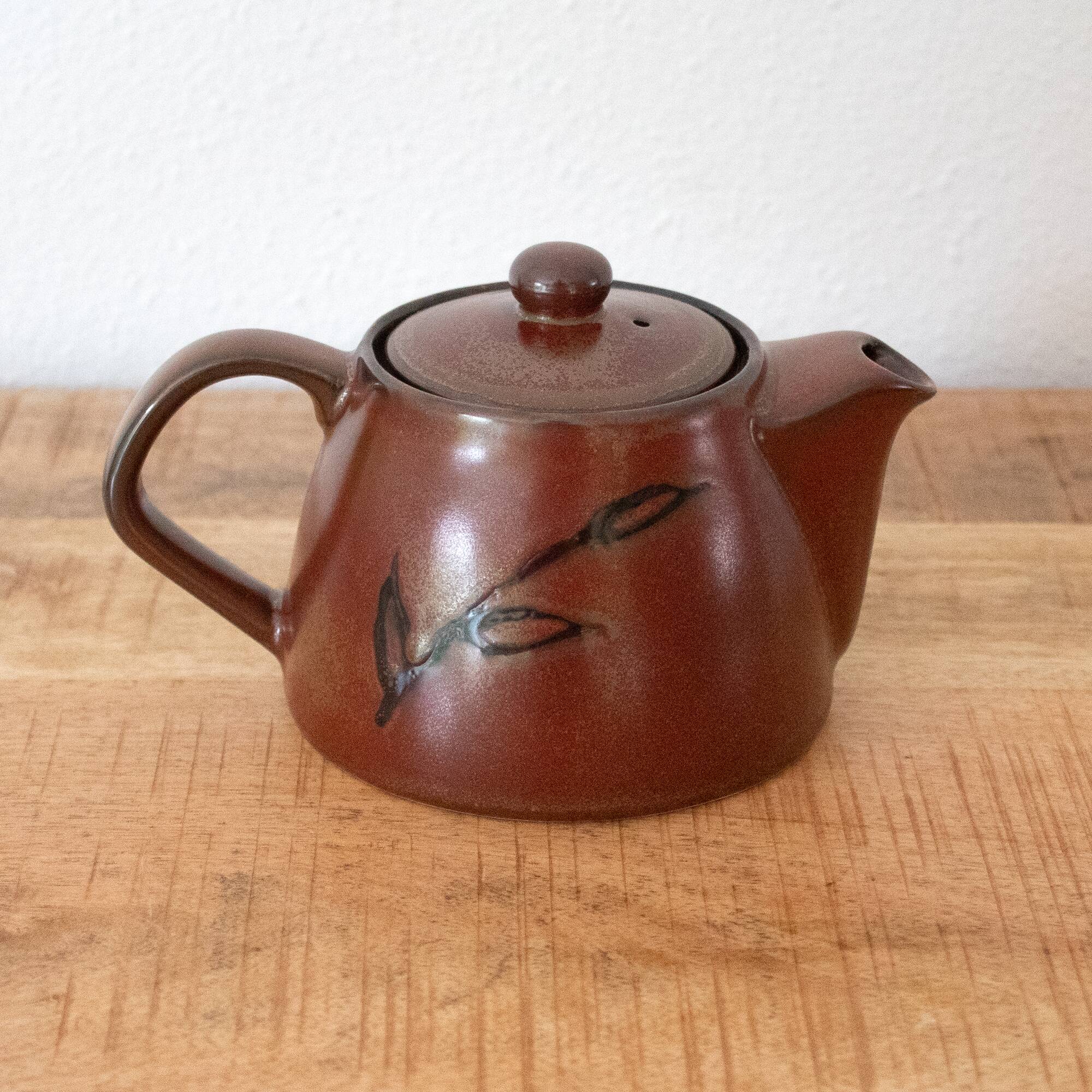 Ceramic Teapot, Flower Teapot, Brown Tea Pot, Alinea Fabrication Artisanale