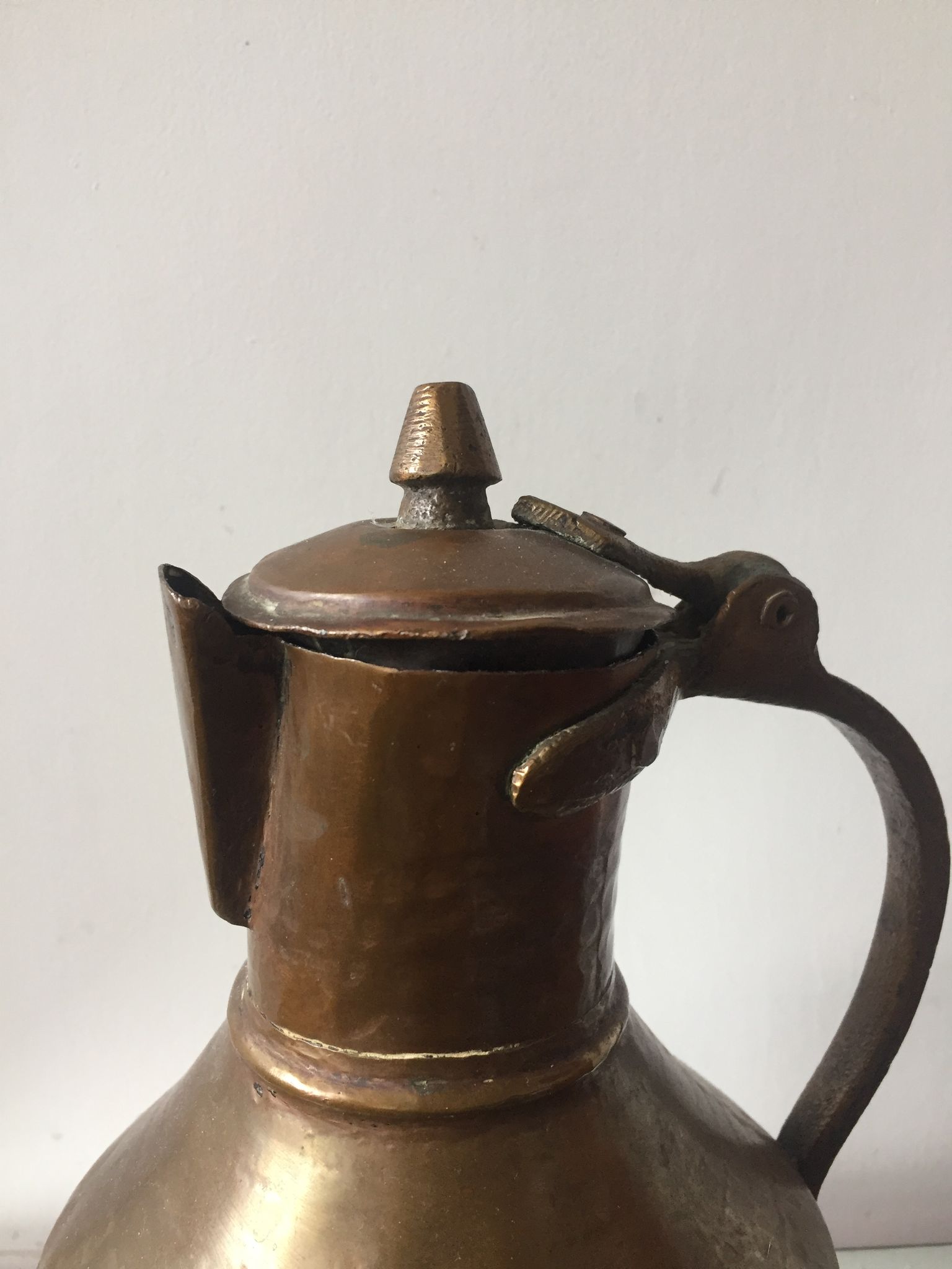 Islamic art ottoman copper ewer antique candleholder