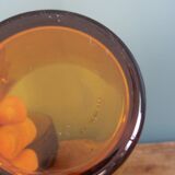 Duralex tea set, 6 large amber glass cups and saucers