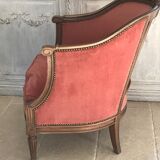 Velvet shepherdess armchair