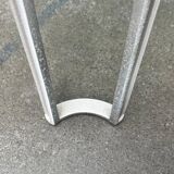 Vintage Space Age coffee table in glass and aluminium attributed to Peter Ghyczy, 1970s.