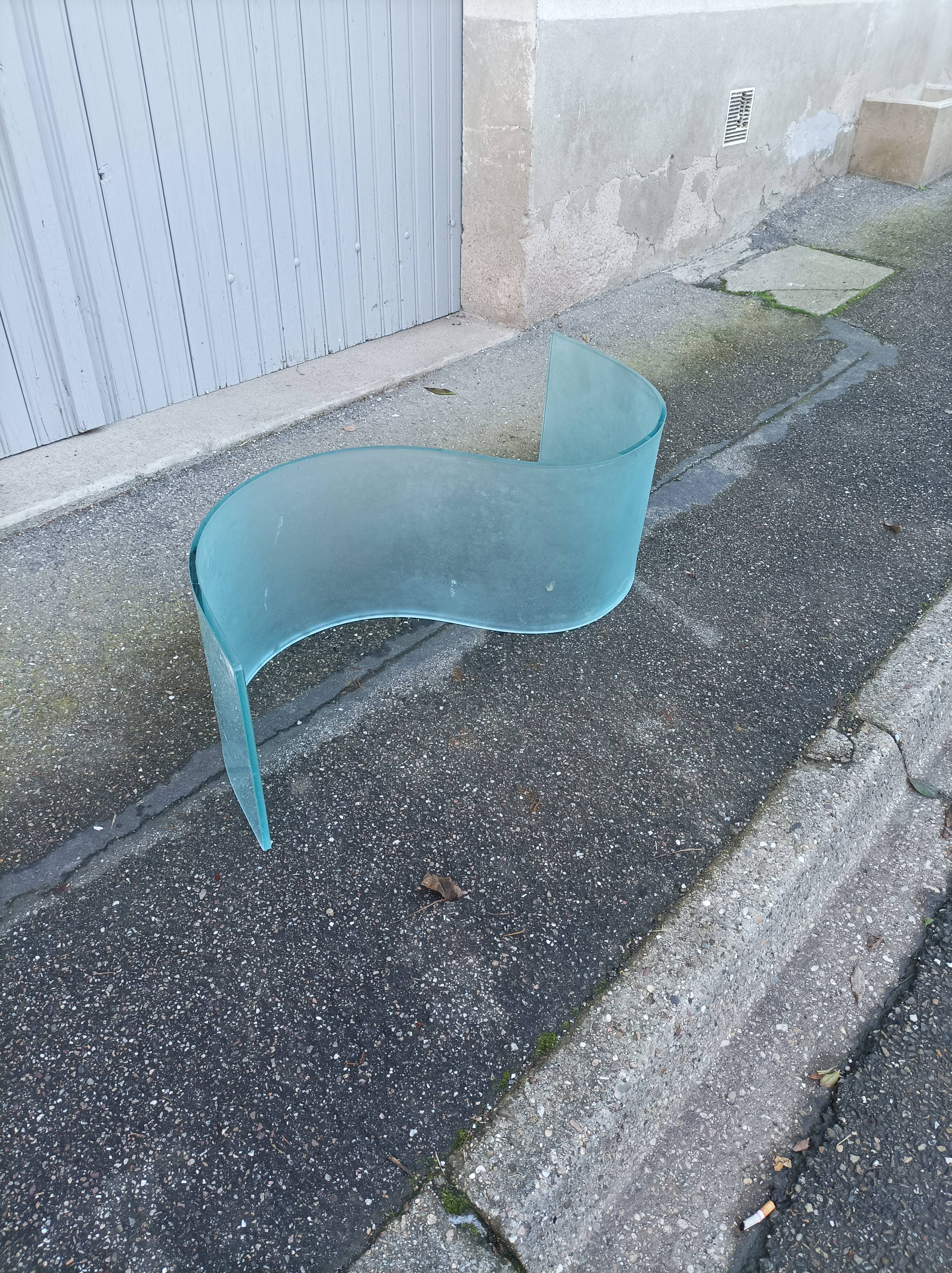 Vintage opaque glass coffee table