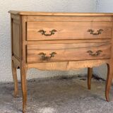 Solid raw walnut sauteuse chest of drawers
