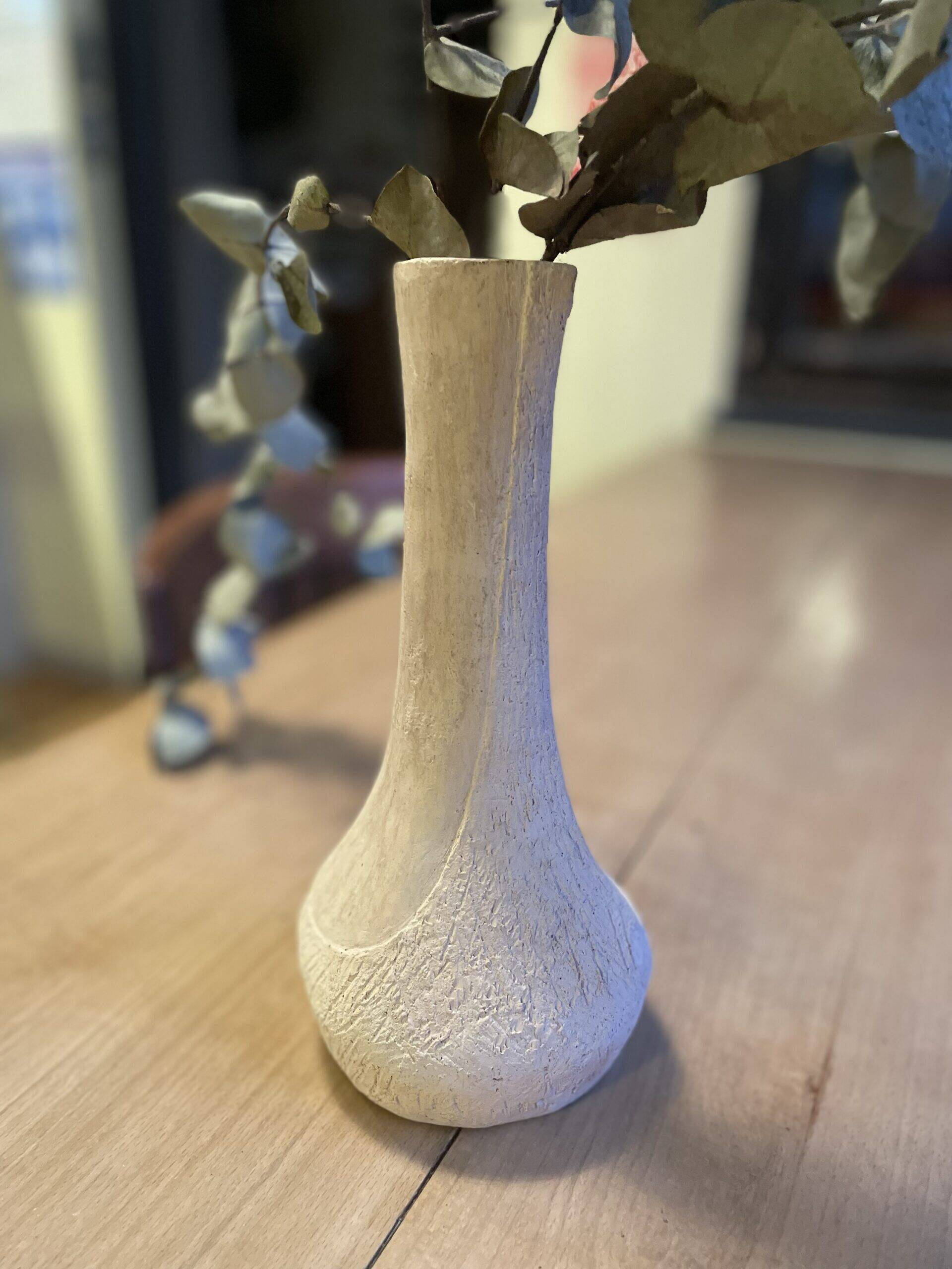 Powder pink brutalist vase