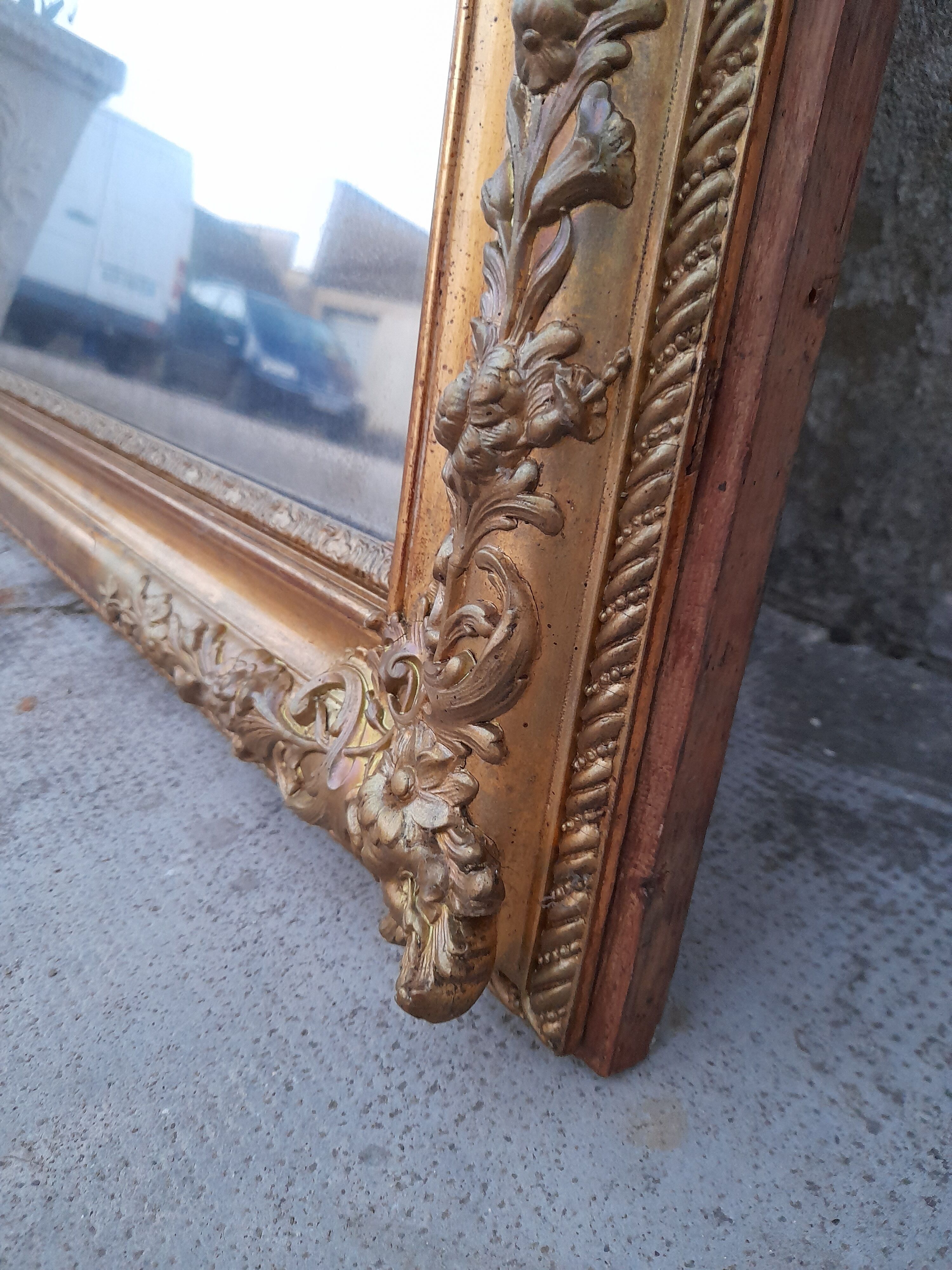Miroir doré époque restauration 125x92