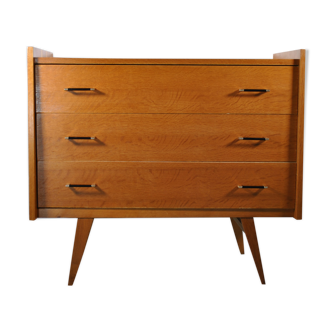 Chest of drawers compass feet 3 drawers 1960