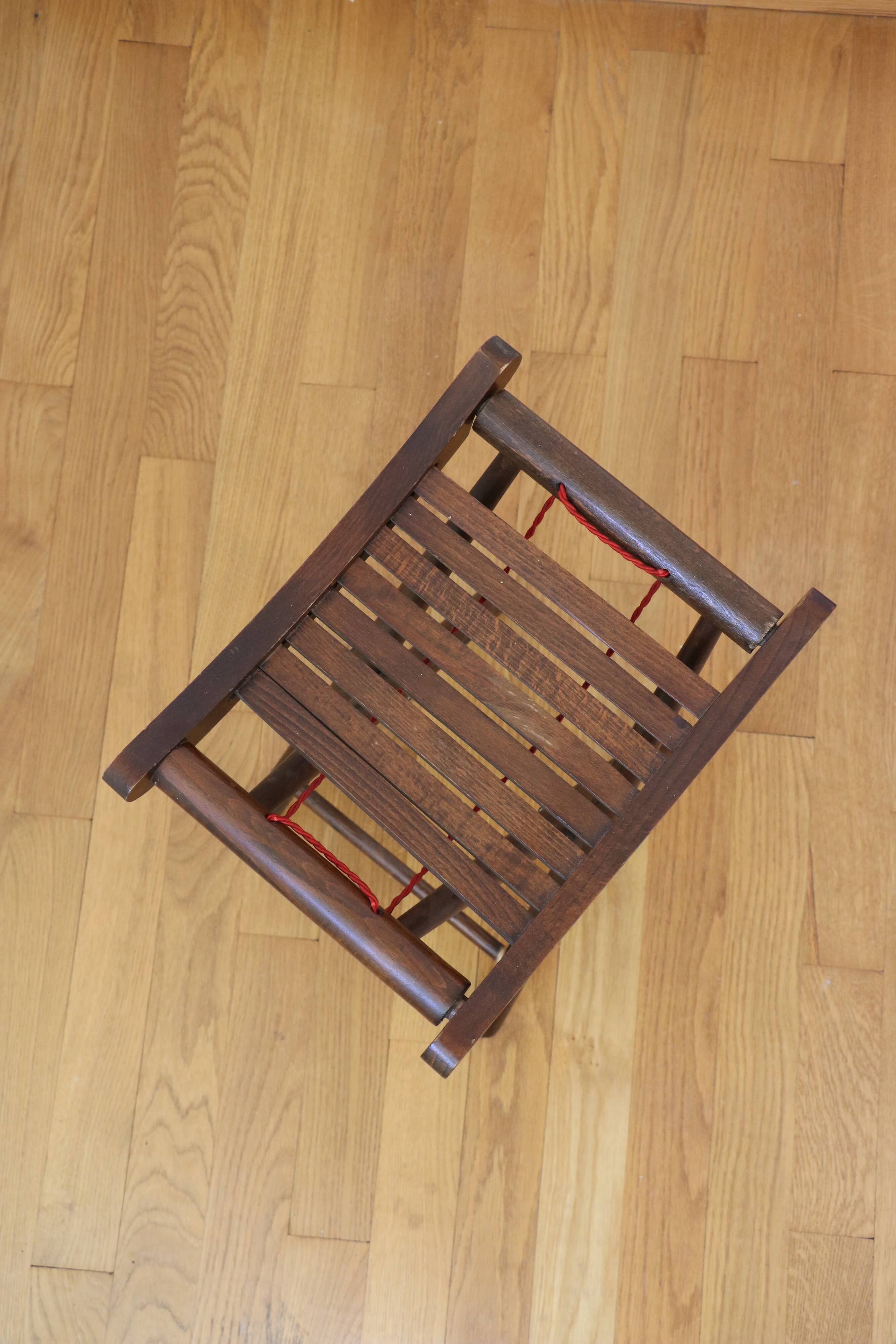 Solid wood folding stool