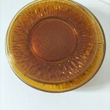 Vereco Sunflower amber plates – 8 vintage pieces (4 dinner plates, 4 dessert plates)