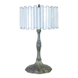 Bronze lamp with mother-of-pearl shade