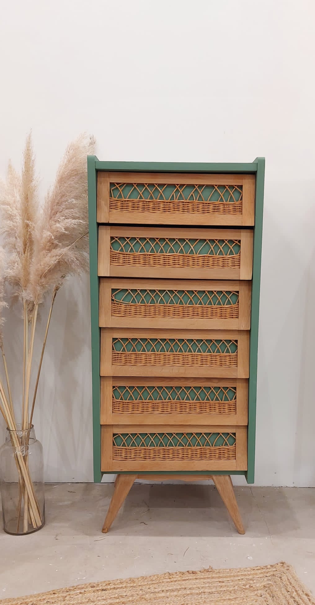 Vintage rattan chiffon