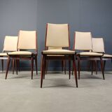 Set of 6 mid century italian dining chairs, 1950s - set of 6