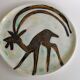 Ceramic plate by Jacques Marie, deer decoration, 1960