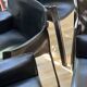 Set of 6 black leather armchairs from the 1970s