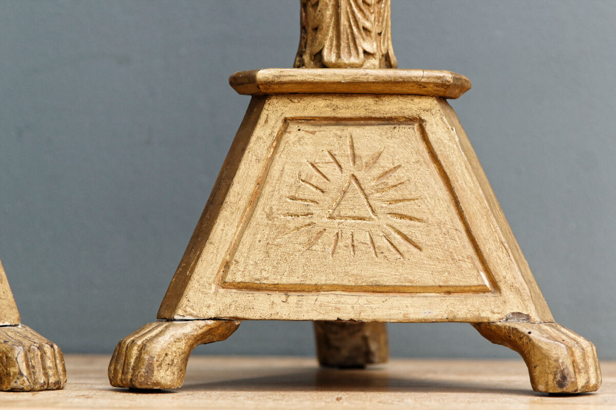 Pair of wooden candle spades, 18th century