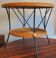 Mid century rattan and iron 2-level coffee or wine table, 1960s