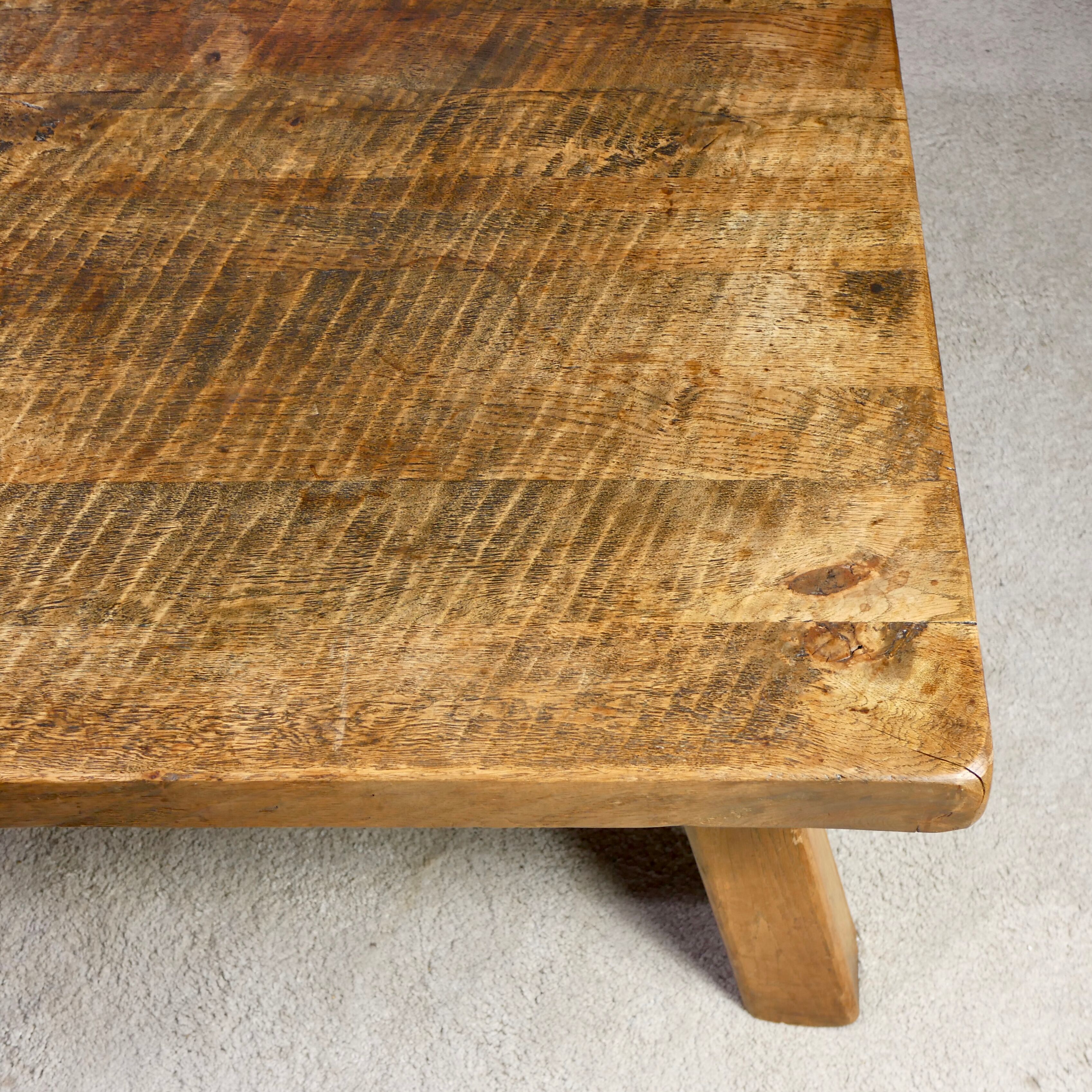 Brutalist solid oak coffee table