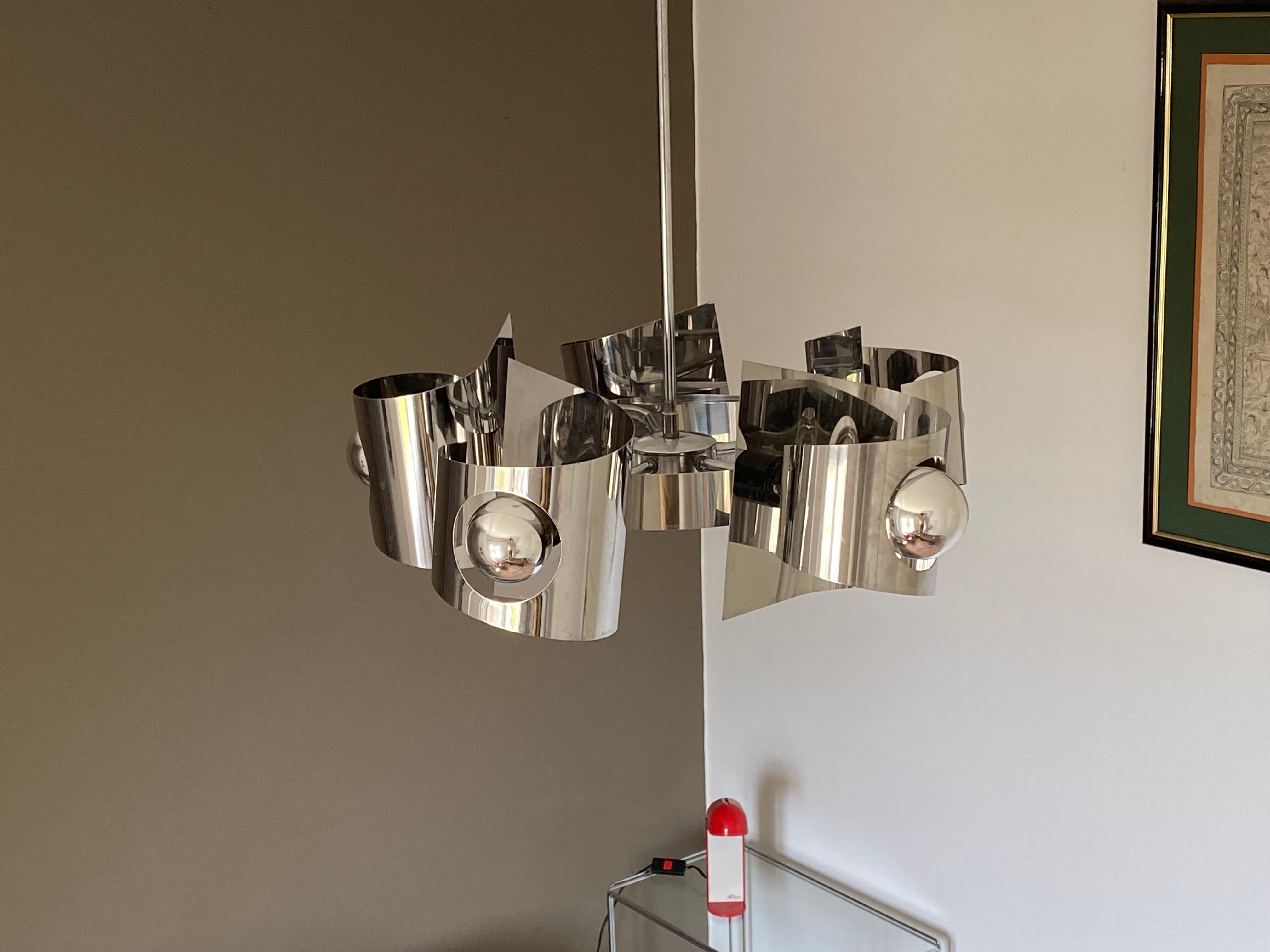 Space age suspension. 1970. chromed stainless steel
