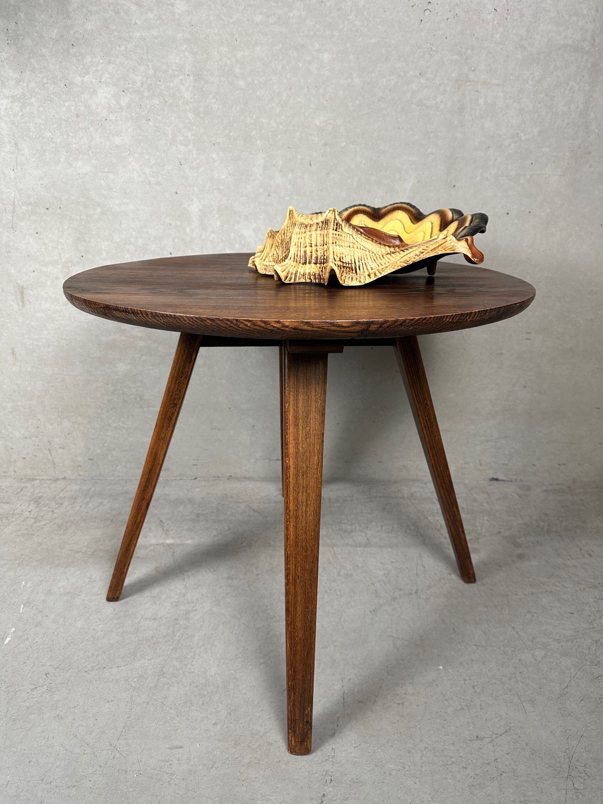 Vintage 'japandi' side table – oak