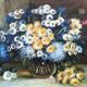 HST painting "Bouquet of wild flowers" signed Siano (20th century)