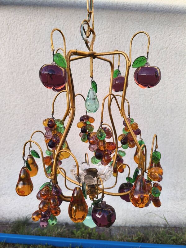 Lustre cage verre Murano