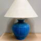 Louis Drimmer French ceramic lamp – blue glazed base, 1980s, France