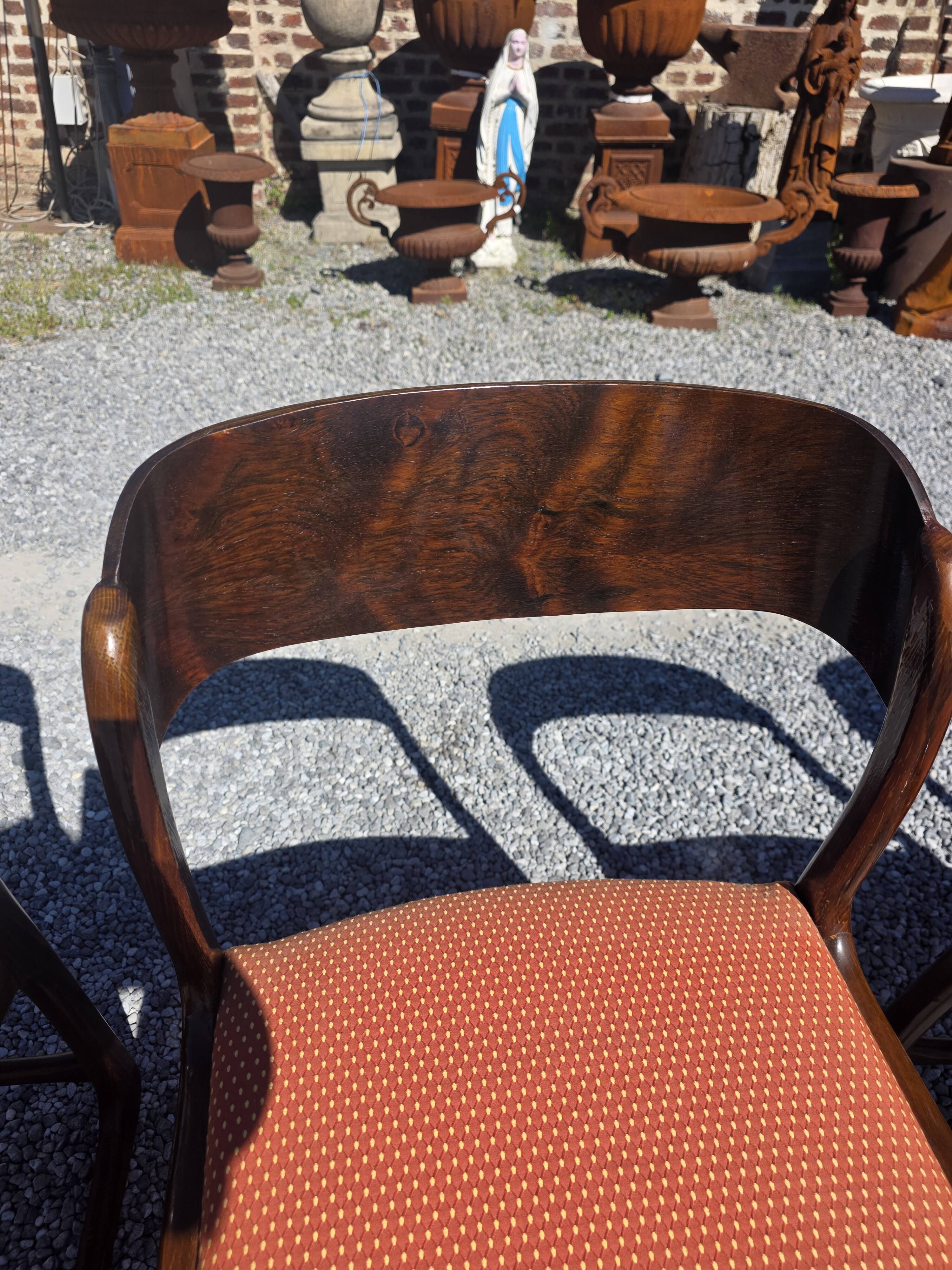 6 Baumann sled chairs in rosewood from the 1960s.