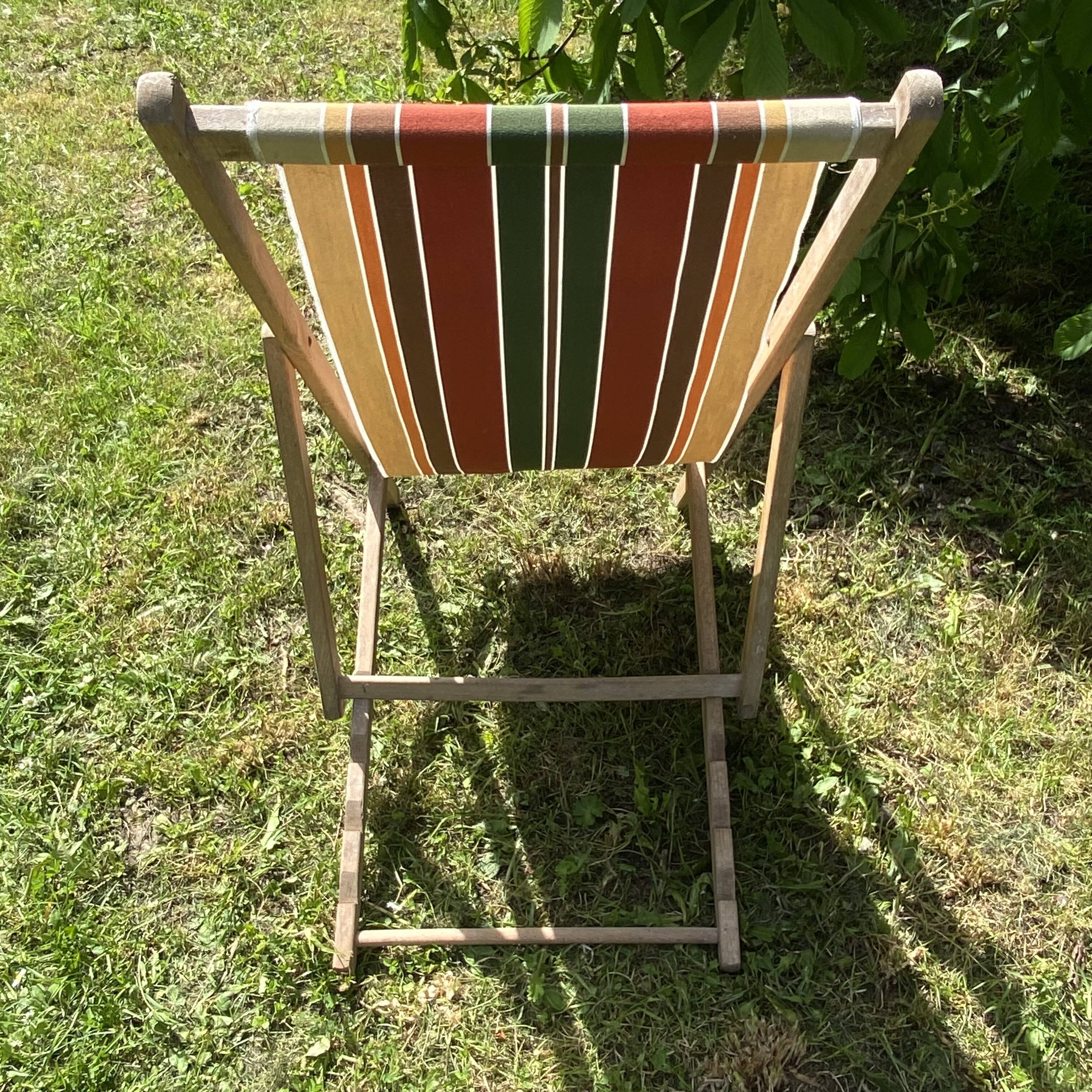 Chilean deckchair vintage striped canvas