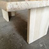 Rectangular travertine coffee table