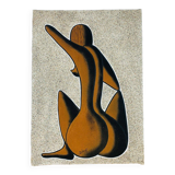 Tableau nu africain moderne par Alioune Dime sableur