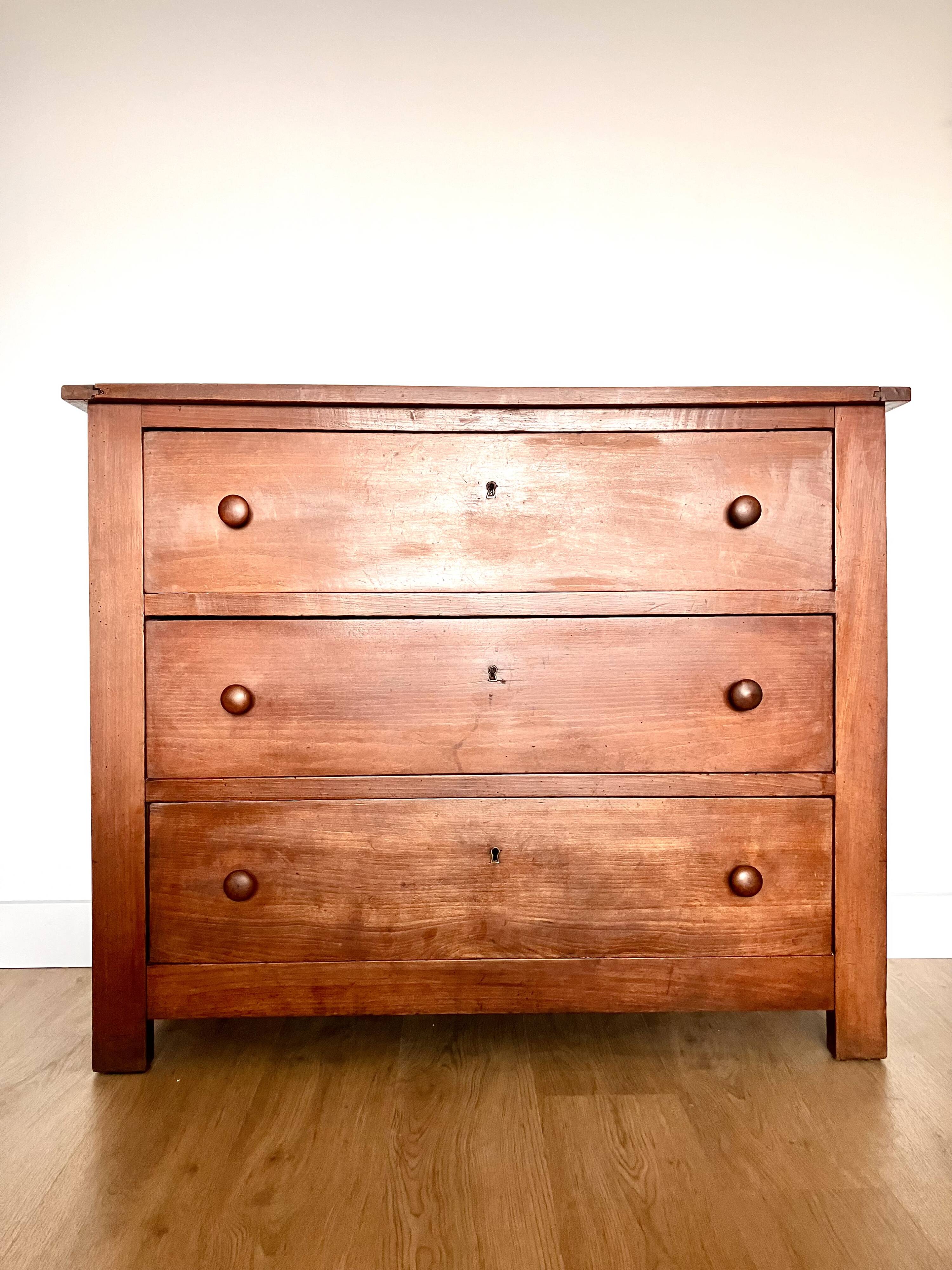 Antique solid wood chest of drawers
