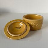 Small round covered terrine in yellow glazed porcelain