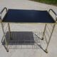 Serving trolley, vinyl record holder in golden brass