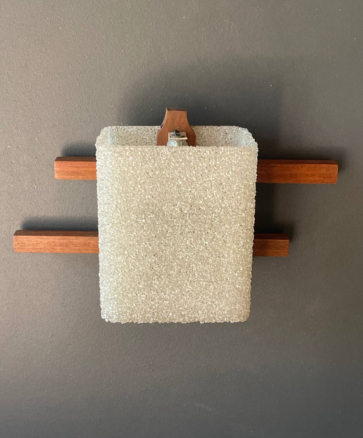 Pair of teak wall lights