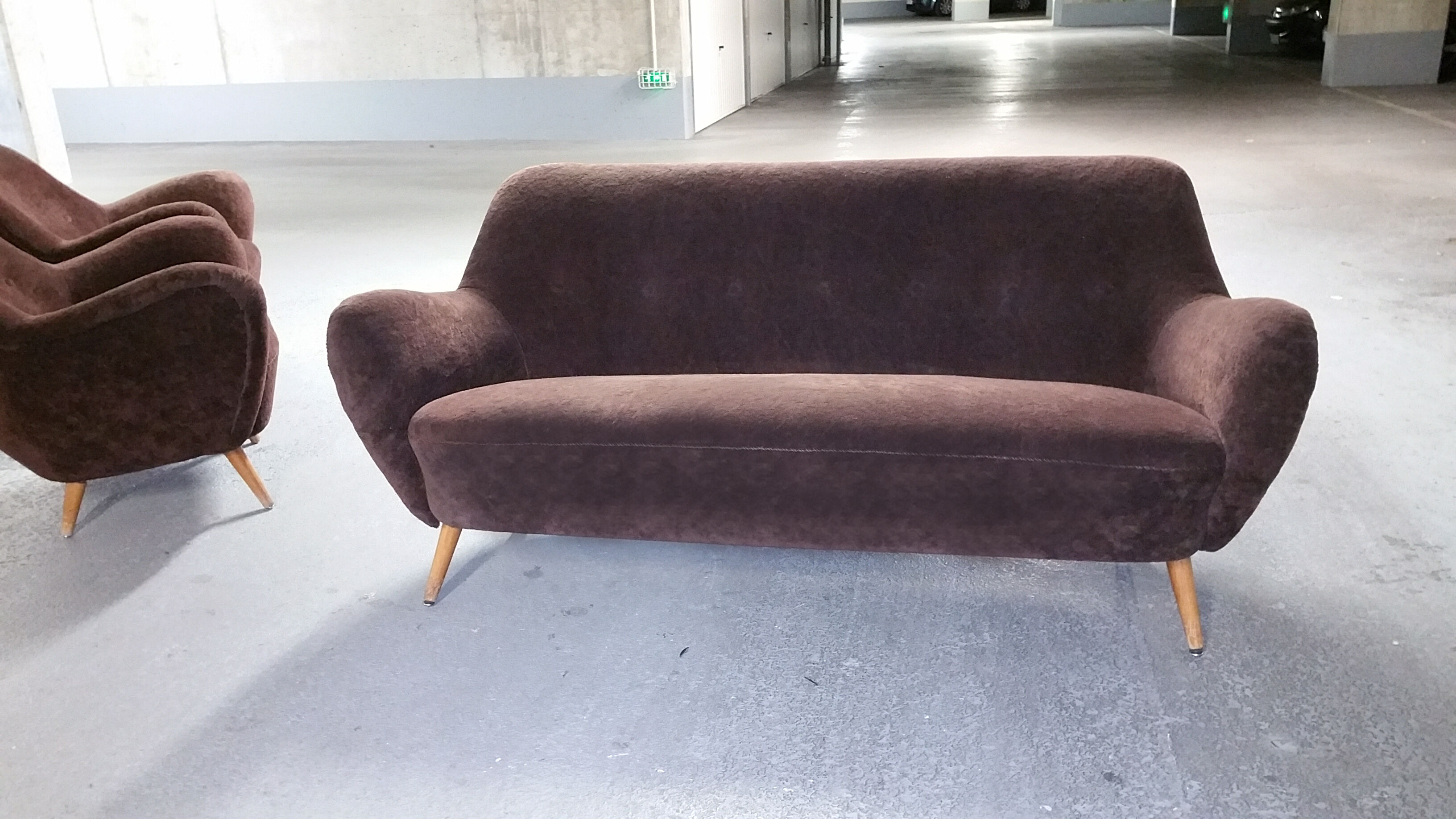 Salon canapé 2 fauteuils organic année 50