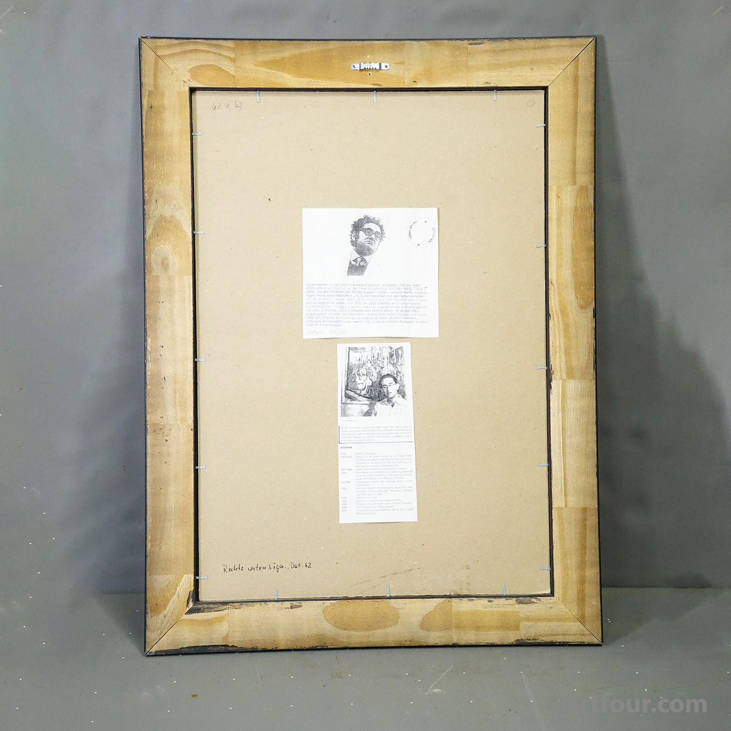 Vintage oil painting 'Bunte Szene' - Miklós Németh, 1962