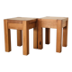 Paire de tabourets brésiliens en bois exotique