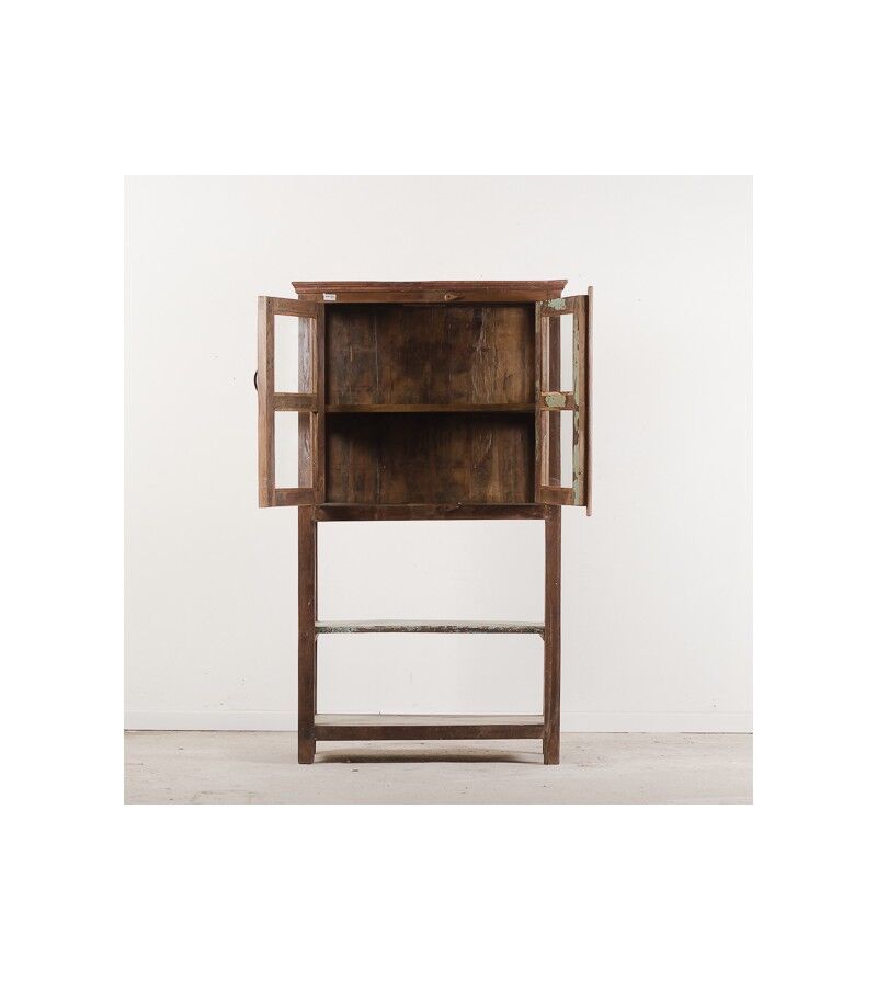 Vintage display case in natural wood