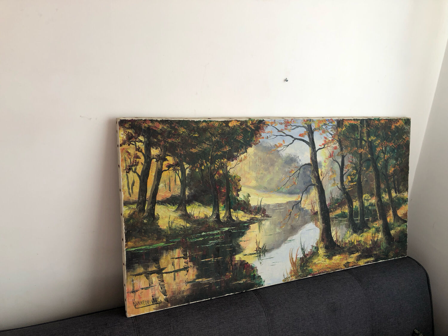 Oil on canvas autumn landscape