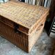 Trunk, chest in woven wicker