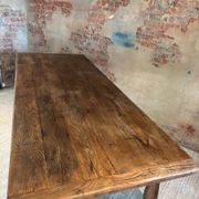 Table de cuisine réfectoire en chêne, années 1940