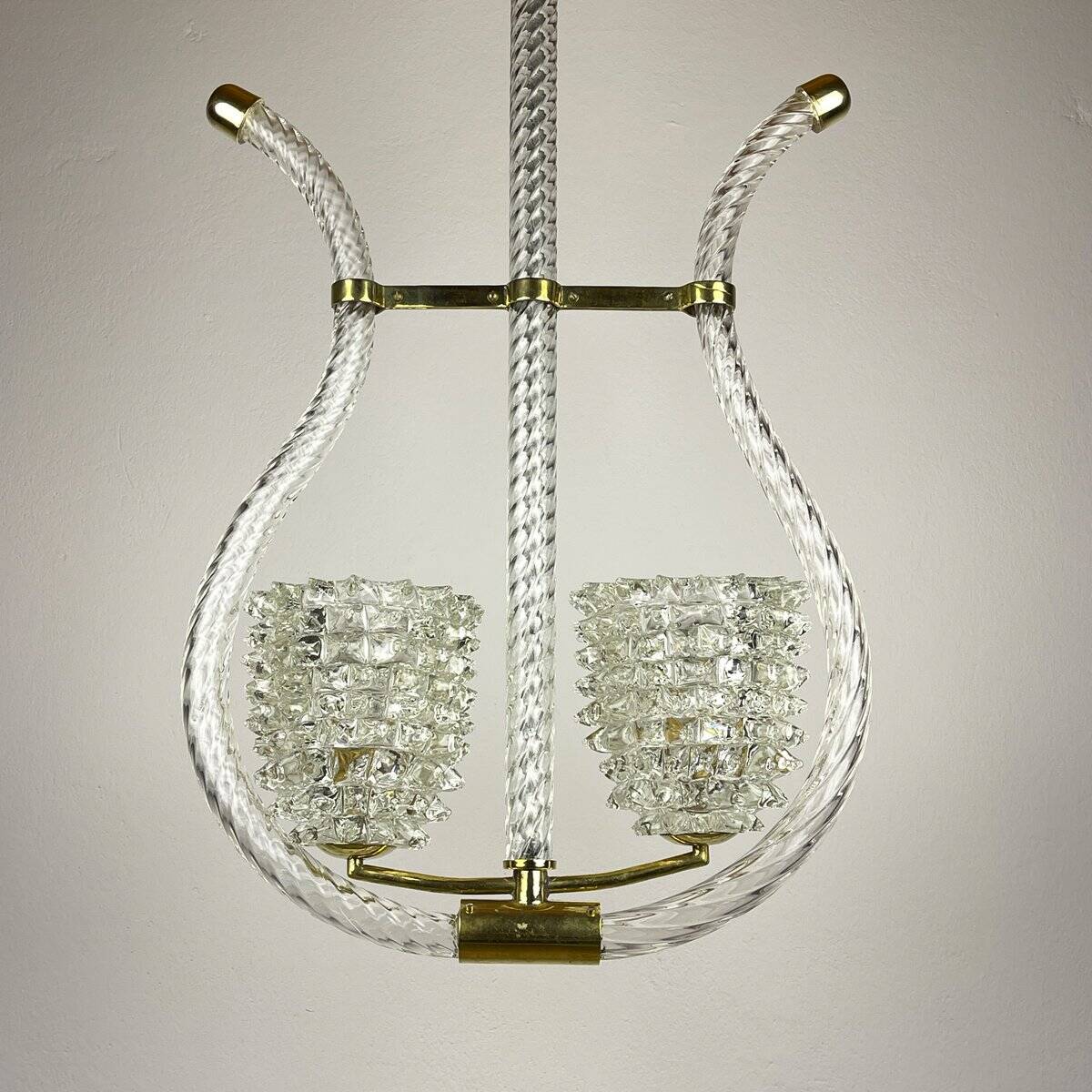 Lustre Lyre Murano by Ercole Barovier for Barovier and Toso, 1940s.