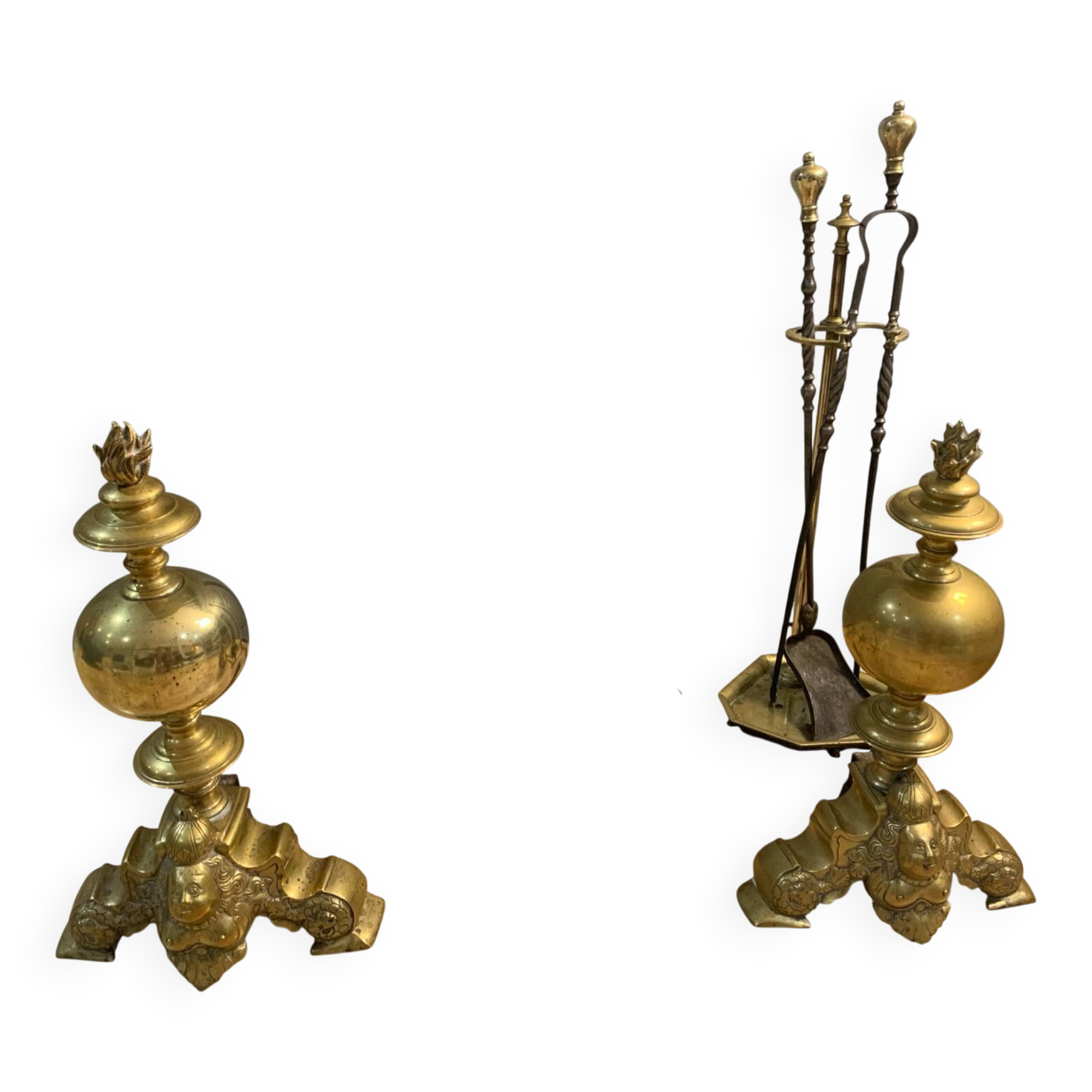 Chimney and fire tools.