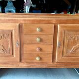 Brutalist Design Solid Oak Sideboard circa 1930-1940 - Art Deco