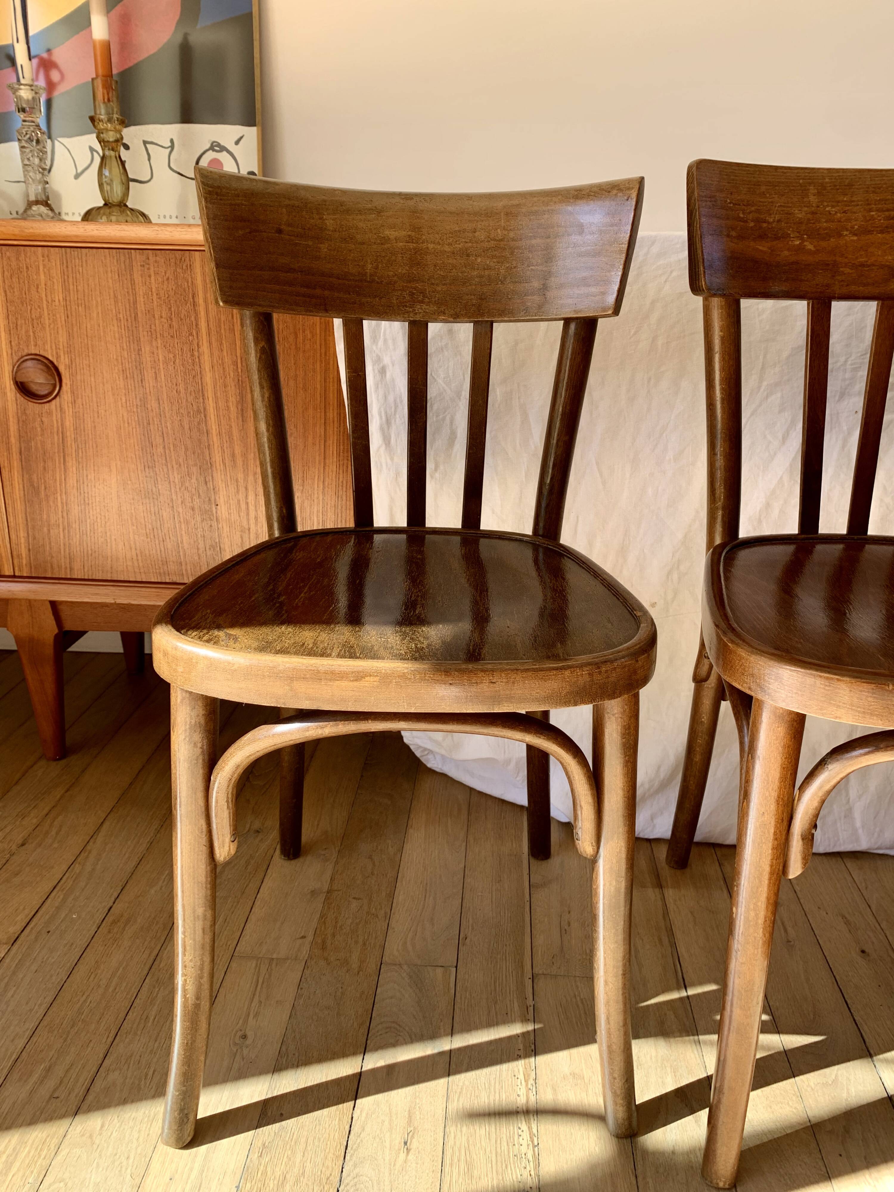 set of 6 bentwood bistro chairs from the 1950s
