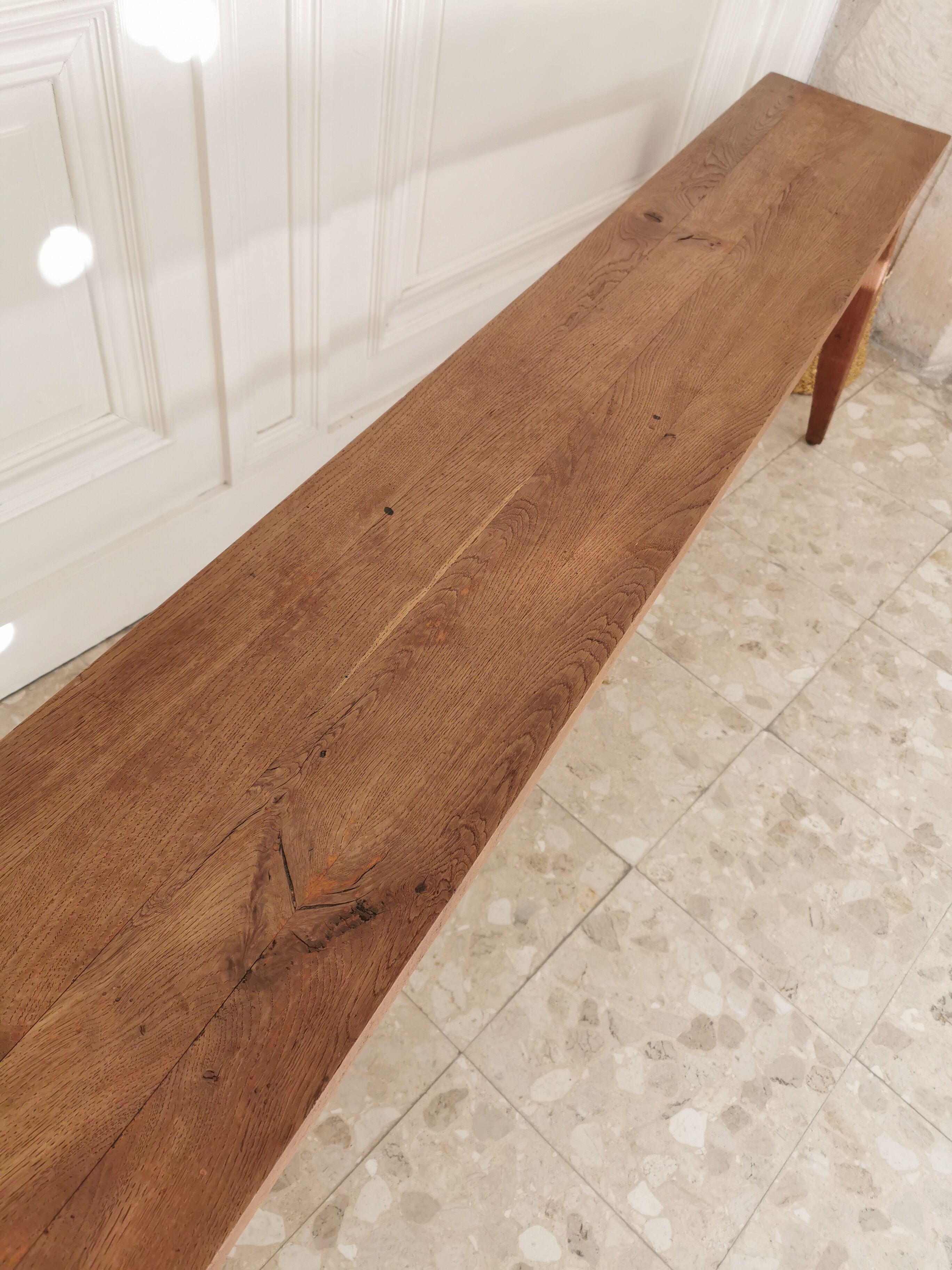 Solid oak compass foot bench