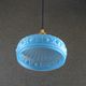 Old pendant lamp in blue translucent glass - circa 1930 - delivered with