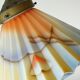art déco glass PENDANT LIGHT airbrush pleated shape avantgarde design